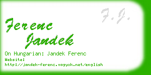 ferenc jandek business card